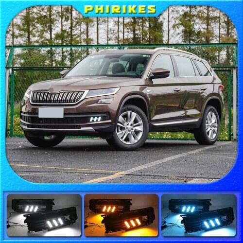 For Skoda KODIAQ 2017 2018 Fog lamp house 12V ABS DRL Car styling LED Daytime Running Lights