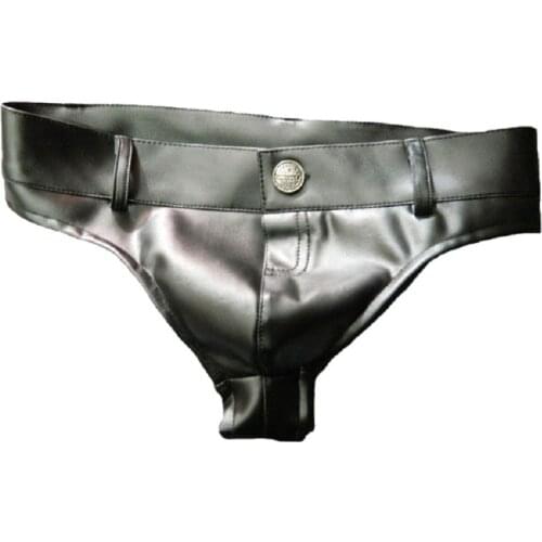 Sexy PU Shiny Hot Short T Crotch High Cut Cute Bikini Sexy Jeans Shorts Low Rise Micro Mini Short Sexy Culb Gay Wear Plus Size