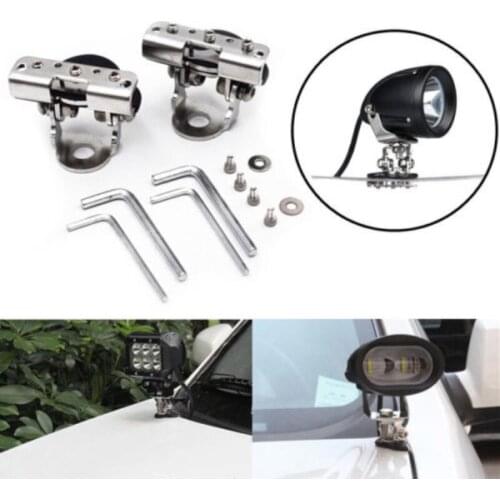 Spiffy 1 Pair of Car S.S. Clamp Offroad Led Work Light Mount Bracket Holder