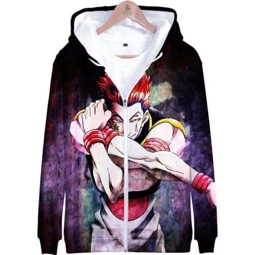 Anime Hunter X Hunter HIsoka 3D Print Women/Men Hoodies Sweatshirt Streetwear Hip Hop Zipper Hooded Jacket Funny Clothes Cosplay
