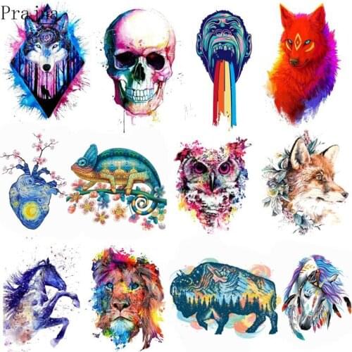 Mysterious Animals Wolf Horse Iron On Heat Transfer For Clothing Van Gogh Print Transfer For Clothes Whale Eye Washable Transfer