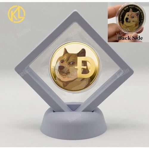 Gold/Silver Dogecoin Ada Cardano Crypto BTC EOS ETH Coin Cryptocurrency Collectible Great Gift Silver Coin with Display Stand