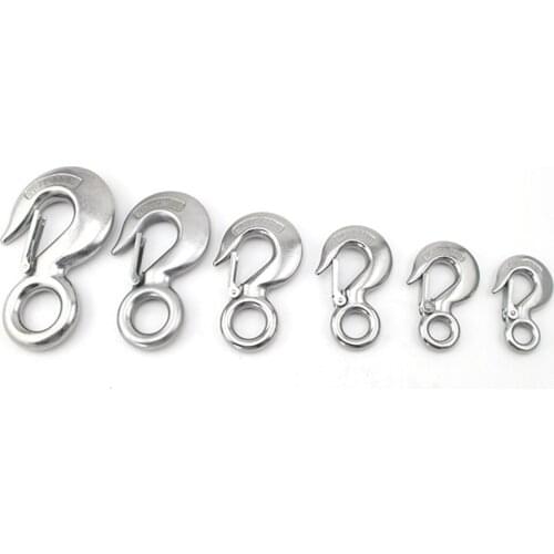 1Pcs Silver 304 Stainless Steel Trigger Clevis Fixed-Eye Lifting Snap Tone Hook with 750KG Working Load Limit