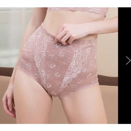 1PC 100% Silk Womens High Waist Lace Shapewear Panties Underwear Lingerie SG020