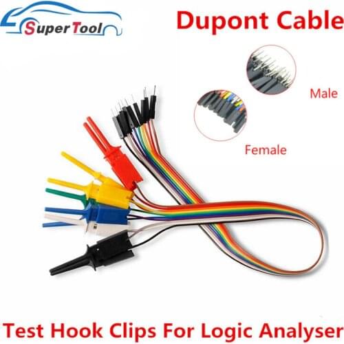 10pcs Logic Analyzer Dupont Female Cable Probe Test Hook Clip For Arduino Raspberry Pi Connection Alligator Clips 4.2