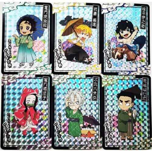 15pcs/set Kimetsu No Yaiba Demon Slayer Kamado Tanjirou Kamado Nezuko Q Version Hobby Collectibles Game Anime Collection Cards