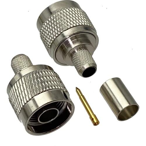 1pce Connector N male plug crimp RG5 RG6 5D-FB LMR300 cable straight