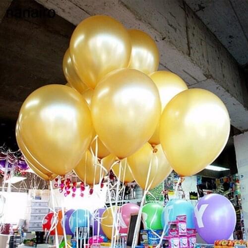 20pcs/lot Cheap 10inch Gold Latex Balloons Air Balls Inflatable Wedding Party Decoration Birthday Kid Party Float Balloons Toys
