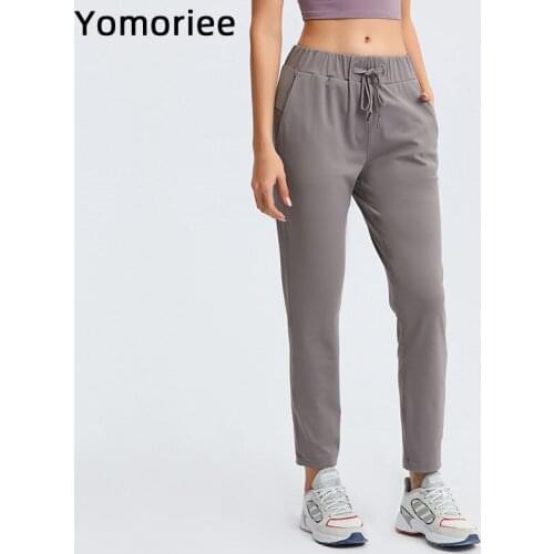 2021 Loose Straight Yoga Pants Drawstring Sport Trousers Women Leisure GYM Fitness Pants with Two Side Pocket Elastic Running
