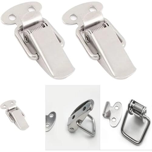 4PCS Hardware Cabinet Boxes Spring Loaded Latch Catch Toggle Hasp 46*21 Mild Steel Hasp For Sliding Door Simple Window