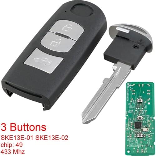 433MHz Keyless Smart Remote Car Key Fob with ID49 Chip SKE13E-01 SKE13E-02 Fit for MAZDA CX-3 Axela-CX-5 Atenza-Model