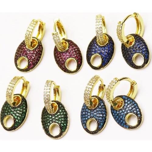 5 Pairs Zircon earrings Mix color Pig nose charms earrings women jewelry Fashion Drop earrings Gift for women jewelry 51290