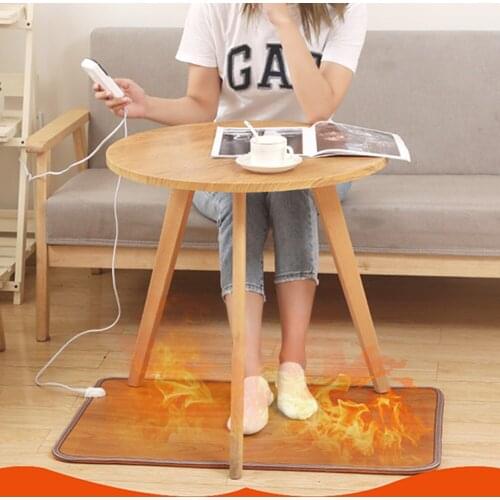 50x30cm Electric Heating Foot Mat Winter Warmer Heated Floor Carpet Feet Leg Warmer Thermostat Home Office Warming Supplies