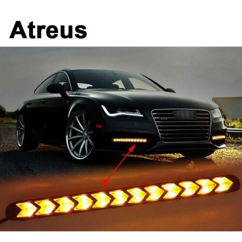 Atreus 2X Car with Yellow Steering Fog Day Lights Turn Signals LED For Nissan qashqai Citroen c4 c5 c3 Chevrolet cruze Peugeot
