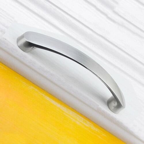 Modern Minimalist Furniture Door Handle Stainless Steel Die Casting Door Knob Hole Distance 96mm / 128mm / 160mm Cabinet