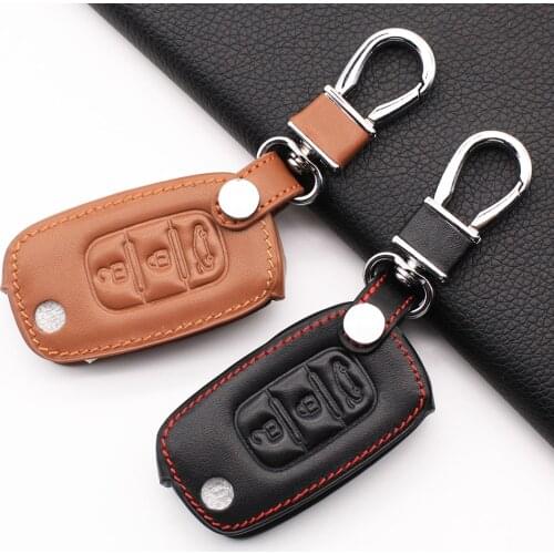 3 Button leather car key case For LADA Sedan / Largus / Kalina / Granta / Vesta key cover car accessories