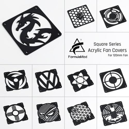 FormulaMod Fm-FanCover, Acrylic Square Fan Covers, Fan Cover For 120mm Fans, Fan-Square-Series