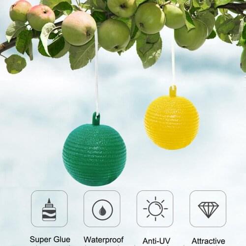 Fly Trap Hanging Sticky Round Ball Mosquitoes Insect Catcher for Park Kitchen Strong adhesive is waterproof and heat-resistant