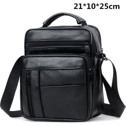 2019 Genuine Cowhide Leather Shoulder Bag Crossbody Bags for Men Business Briefcase Leisure Real leather Crossbody Handbag