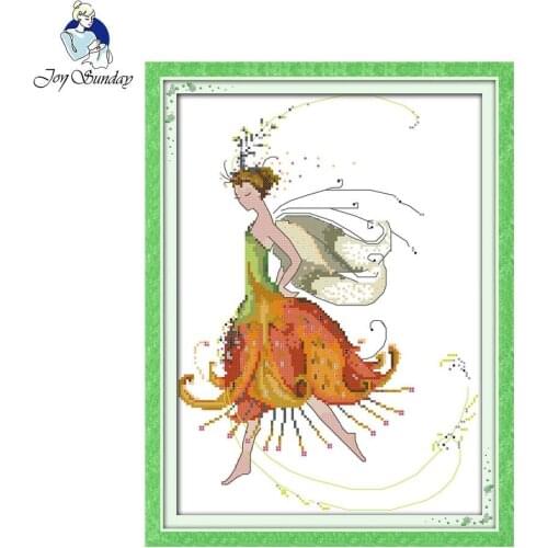 Joy Sunday DIY cross stitch kits sets handmade needlework chinese embroidery flowers fairy patterns Cross-Stitching paintings
