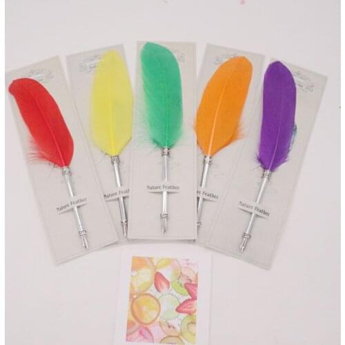 New! Exquisite vintage 12-color metal feather dip pen set high-end gift Valentines Day Christmas gift