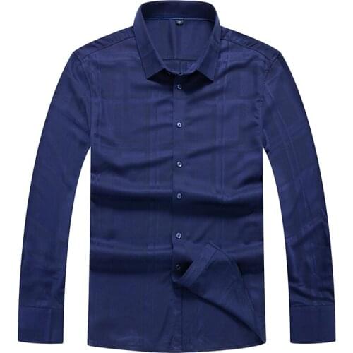 Autumn winter 8XL plus size Men Dress Shirts Brand Clothing Fashion Camisa Social Casual Men Shirt Slim Long-Sleeve Masculina