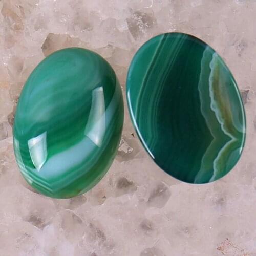 25x18MM Green Veins Carnelian Oval Cabochon Jewelry For Woman Gift Making (2pcs/lot) H040