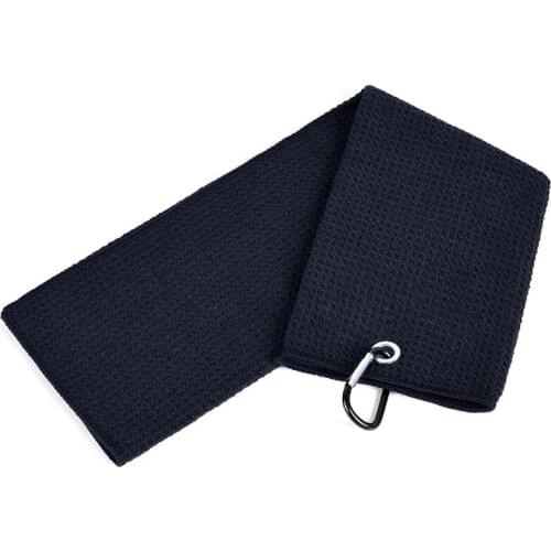 Golf Towel 12"×20" Tri-fold Microfiber Waffle with Carabiner Clip for Golf Sports Running Yoga N0PC