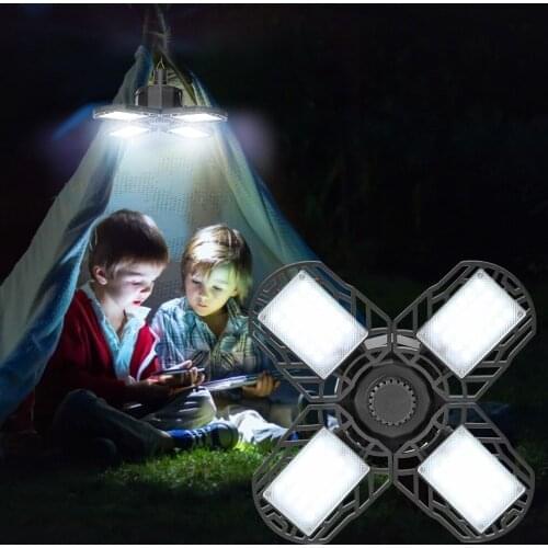 Garage Fan Shape Industrial Lighting 96 LED 60W Solar Folding Camping Garage Lantern Workshop Emergency Outdoor Light