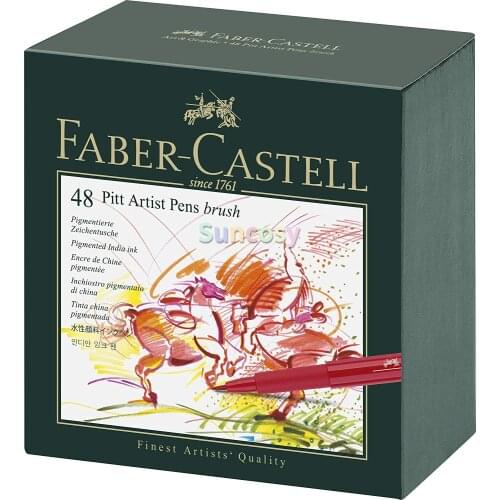 Faber-Castell Pitt Artist Brush Pens (48 Pack), Multicolor,Ideal for Drawing Lettering Fashion Sketches and Illustrations