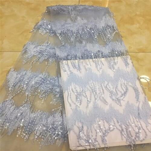 Madison Grey French Nigerian Laces Fabrics High Quality Sequins African Laces Fabric Wedding African Tulle Lace Fabric