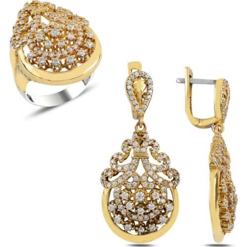 Silver 925 Sterling Zircon Cubic Zirconia Authentic Set