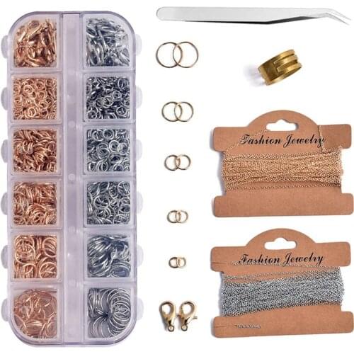 Handmade Diy Zinc Alloy Lobster Clasp Cross Chain Flat Ring Combination Jewelry Set Flat Nose Pliers Tool Kit