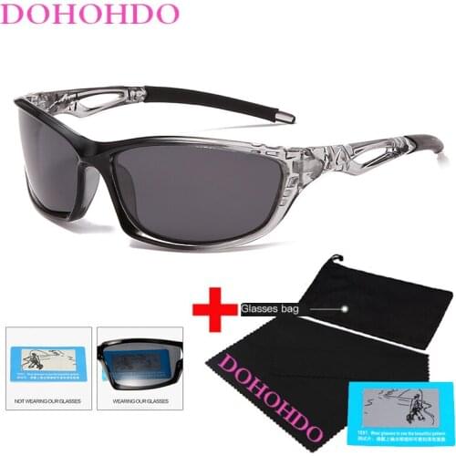 DOHOHDO Sport Night Vision Polarized Sunglasses Men Mirror Square Sun Glasses Driving Shades Male Retro Vintage Sunglasses UV400