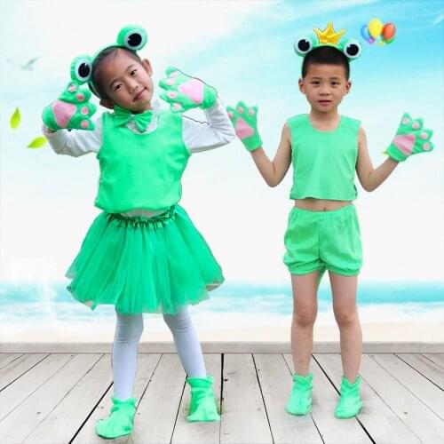 Student frog stage dance wear animal costume halloween cosplay clothes tutu headband birthday party clothing