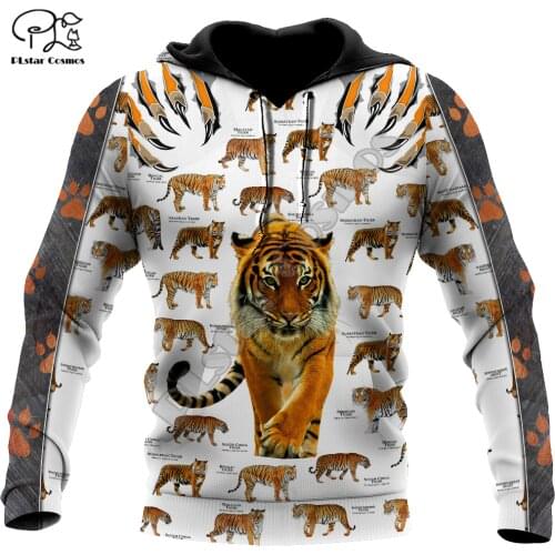 PLstar Cosmos Beautiful Tiger 3D Printed Animal Hoodies Sweatshirts Zip Hooded For Men And Women Casual Streetwear Style-T12