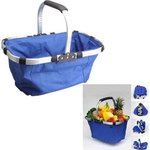 High Quality Large Capacity Waterproof Foldable Picnic Tote Basket Lightweight Eco-friendly Reusable Shopping Bag Grocery Basket