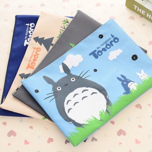 South Korean Stationery Cute Student Oxford Canvas A4 Zipper File Bag Cartoon Dragon Cat File Paper File Bag Pencil Bag