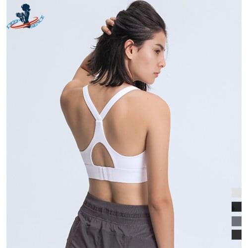 DEEPSENCE Womens Yoga Bra Crop Top Sports Gym Running Underwear Clothing Summer Backless Vest Female Active Bra Without Bones