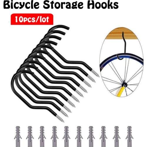10Pcs Bike Wall Stand Holder Large Road Bicycle Storage Hooks Wall Mount Bike Cycle Hanger Brackets Cycling Bicycle Parts