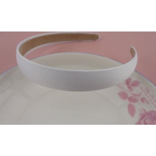10PCS 20mm White Satin Covered Plain Plastic Hair Headbands with velvet back fabric hairband hair hoops womens DIY wholesales