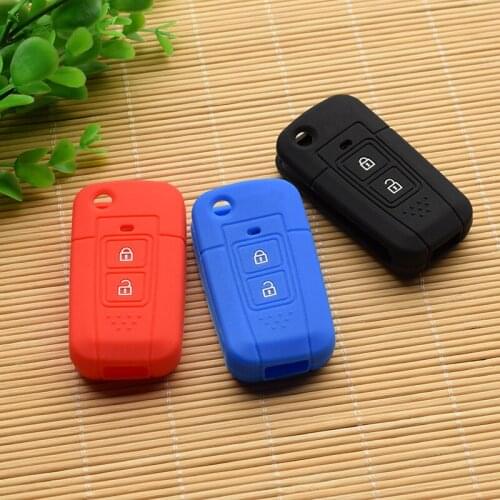 2 button Key Case for Car Silicone cover for TOYOTA VIOS PRADO Camry highlander Yaris Modify folding key rubber protect shell