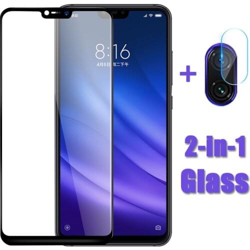 2 in1 For Xiaomi Mi 8 Lite light Protective Glass Camera Lens Screen Protector Glass For Xiomi Mi 9 Se Tempered Glass on mi8lite