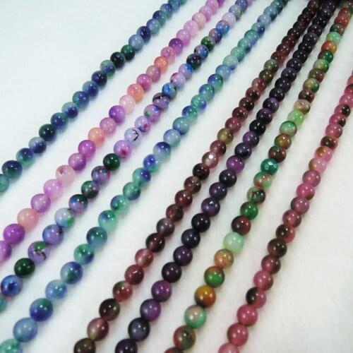 2015 Real Time-limited Round Shape Free Shipping Mixed Assorted Colors Natural Gem Loose Round Beads 6mm/15.5" 5strands/pack
