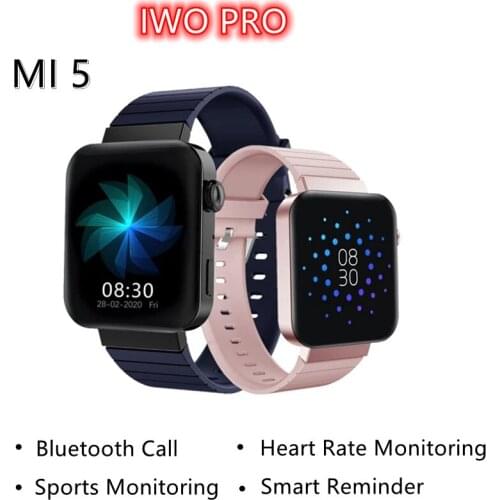 2020 MI 5 Smart watch men Bluetooth Call IP67 waterproof music camera control 200mah long standby smartwatch for ios phone