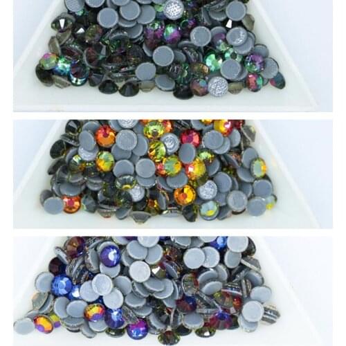 2021 Newesr Siam/Green Volcano Ghost AB Hot Fix Rhinestones SS3-SS30 FlatBack Hot-Fix Strass Garment Rhinestone Garment Stone