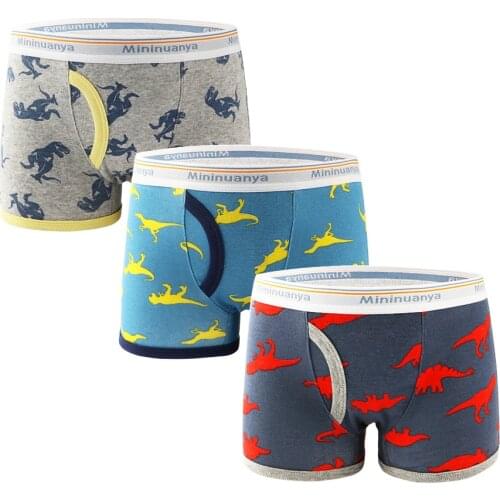 3 Piece Kids Boys Underwear Cartoon Children Boxers Shorts Panties for Baby Boy Toddler Stripes Teenagers Cotton Underpants