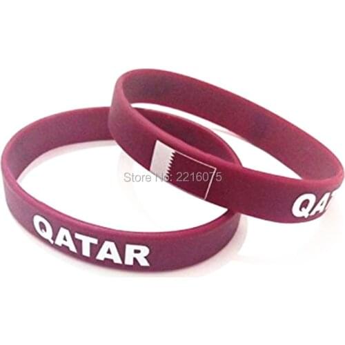 300pcs Flag Qatar wristband silicone bracelets free shipping by DHL express