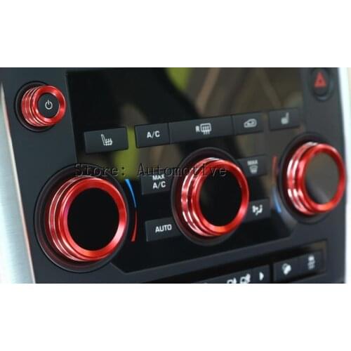 For Land Rover Discovery Sport 2015-2017 Car Accessories Aluminum Volume and Air Conditioning Knobs Trim Set of 4pcs