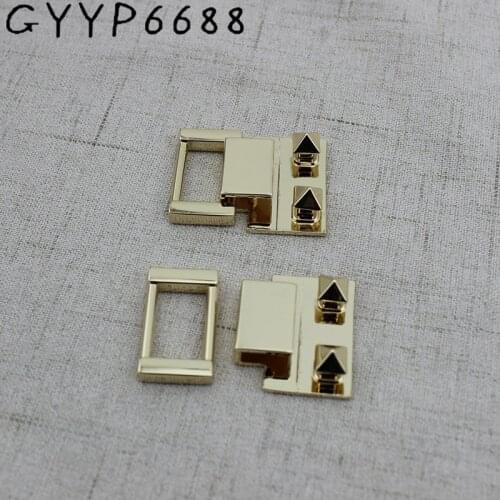4pcs 18mm Light gold With Split Hardware wholesale accessories screw quare buckle screw bag Hanger Connector